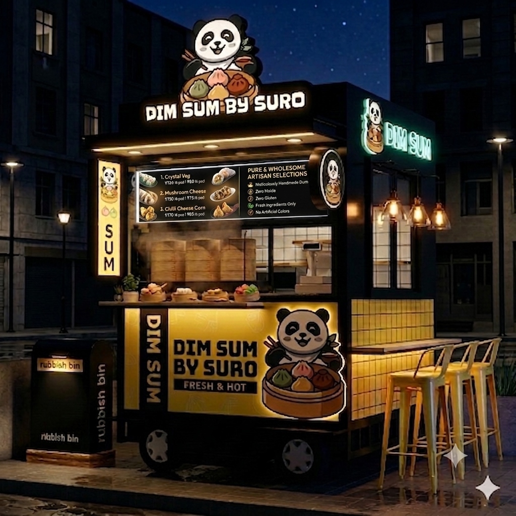 Dim Sum by SURO food cart in Lucknow